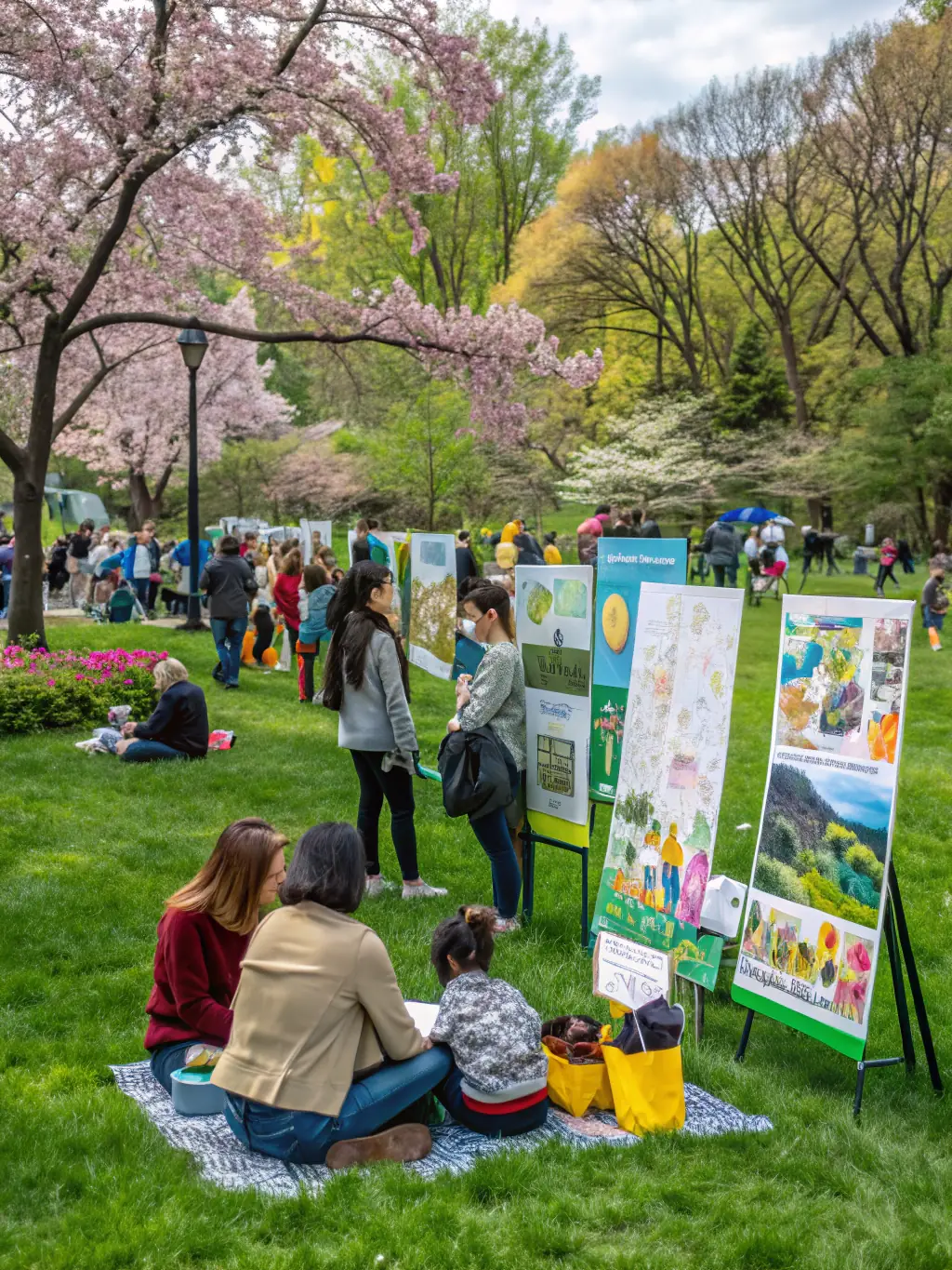 A photograph showcasing a community event organized by SOCIETE COMMUNALE DE CHASSE ENTENTE FONTENILLE-LONNES to raise awareness about wildlife conservation, emphasizing community engagement.